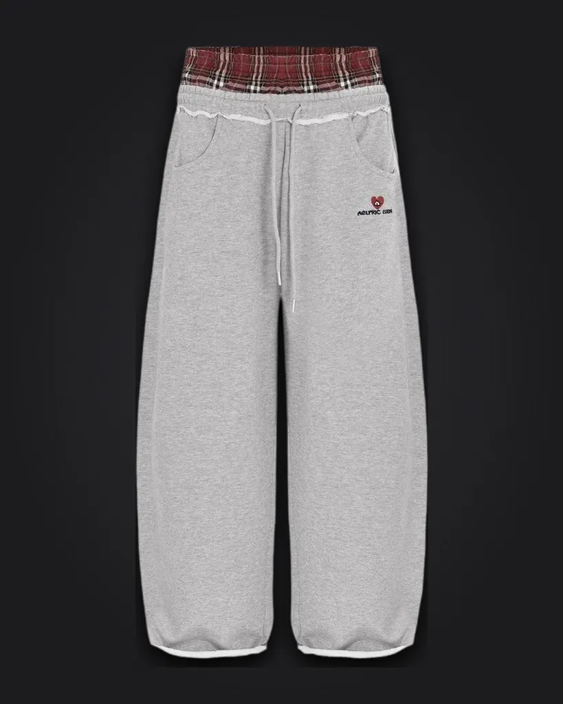 Jogging double ceinture écossaise