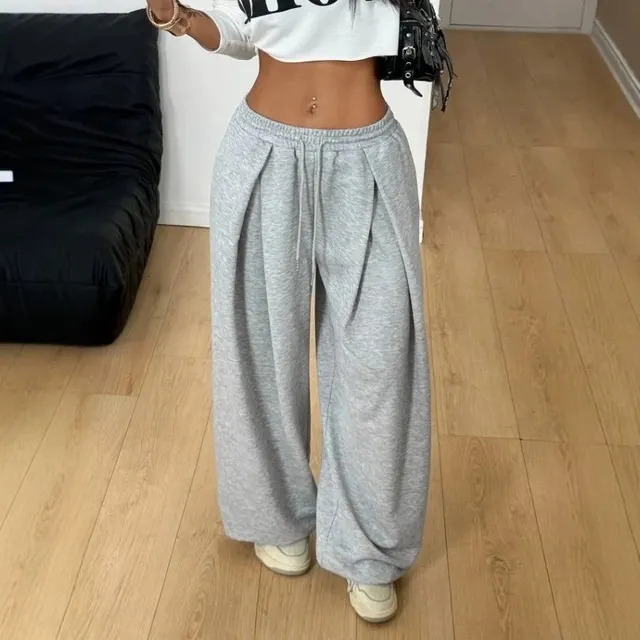 Pantalon de jogging plissé large
