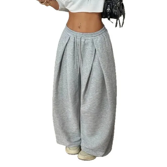 Pantalon de jogging plissé large