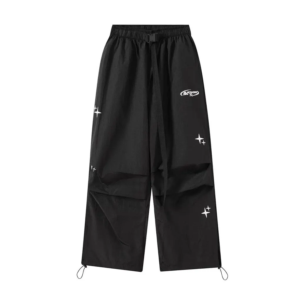 Pantalon parachute taille haute