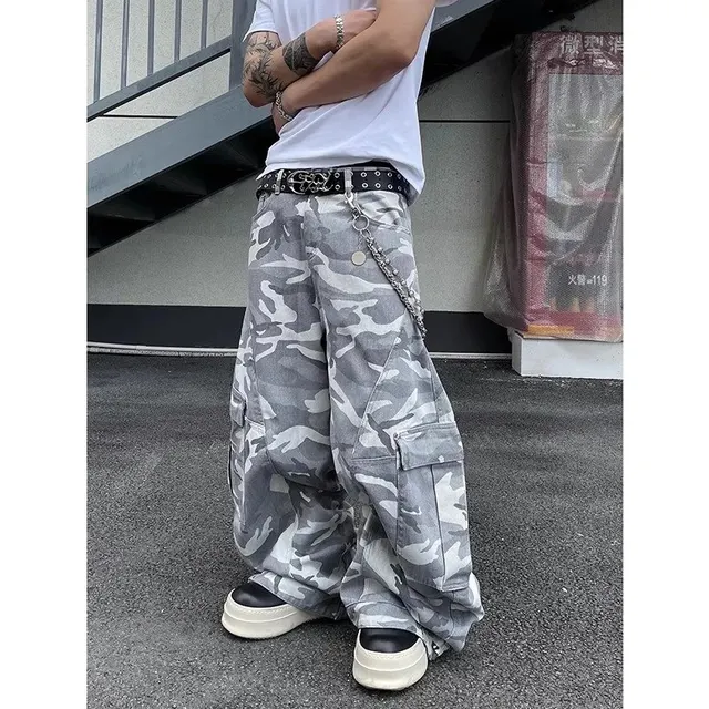 Pantalon cargo camouflage baggy
