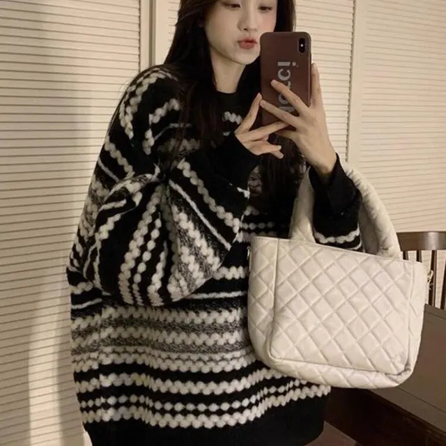 Pull rayé en maille