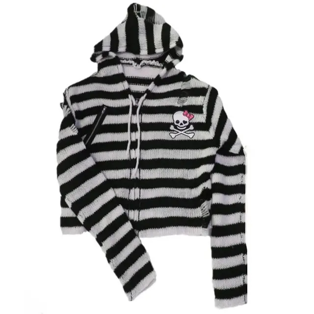 Cardigan capuche tête de mort