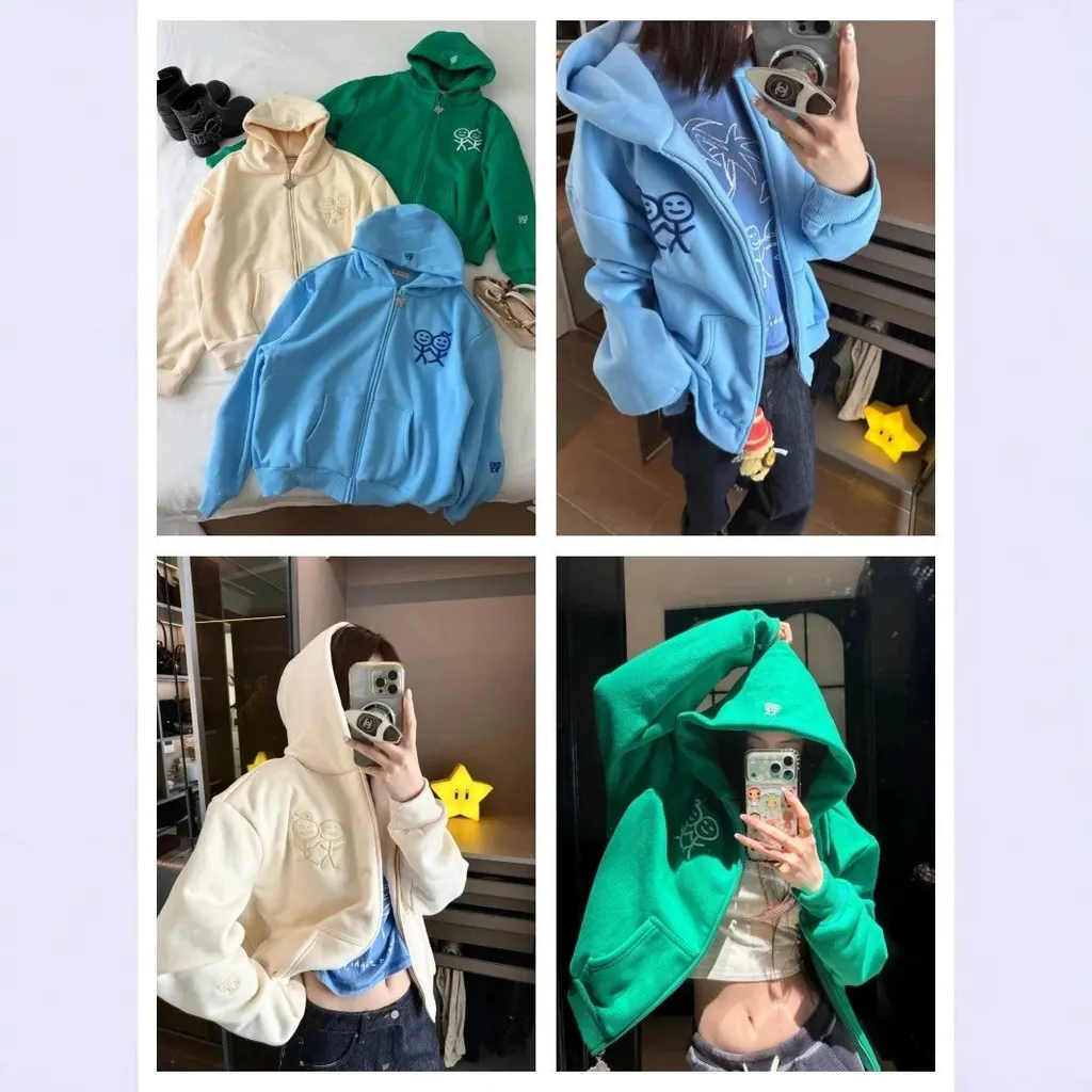 Hoodie zippé brodé