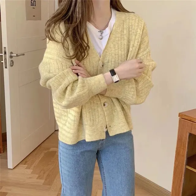 Cardigan en maille torsadée