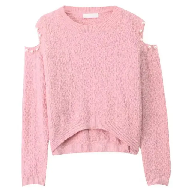 Pull épaules ajourées perlées
