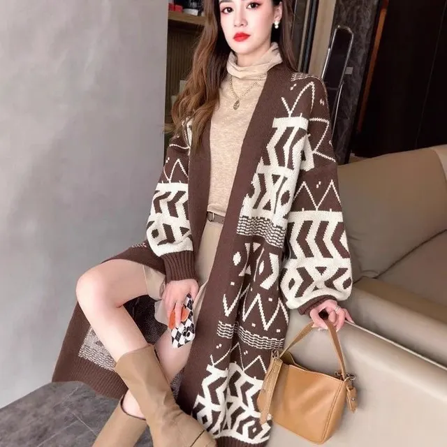 Cardigan long en maille