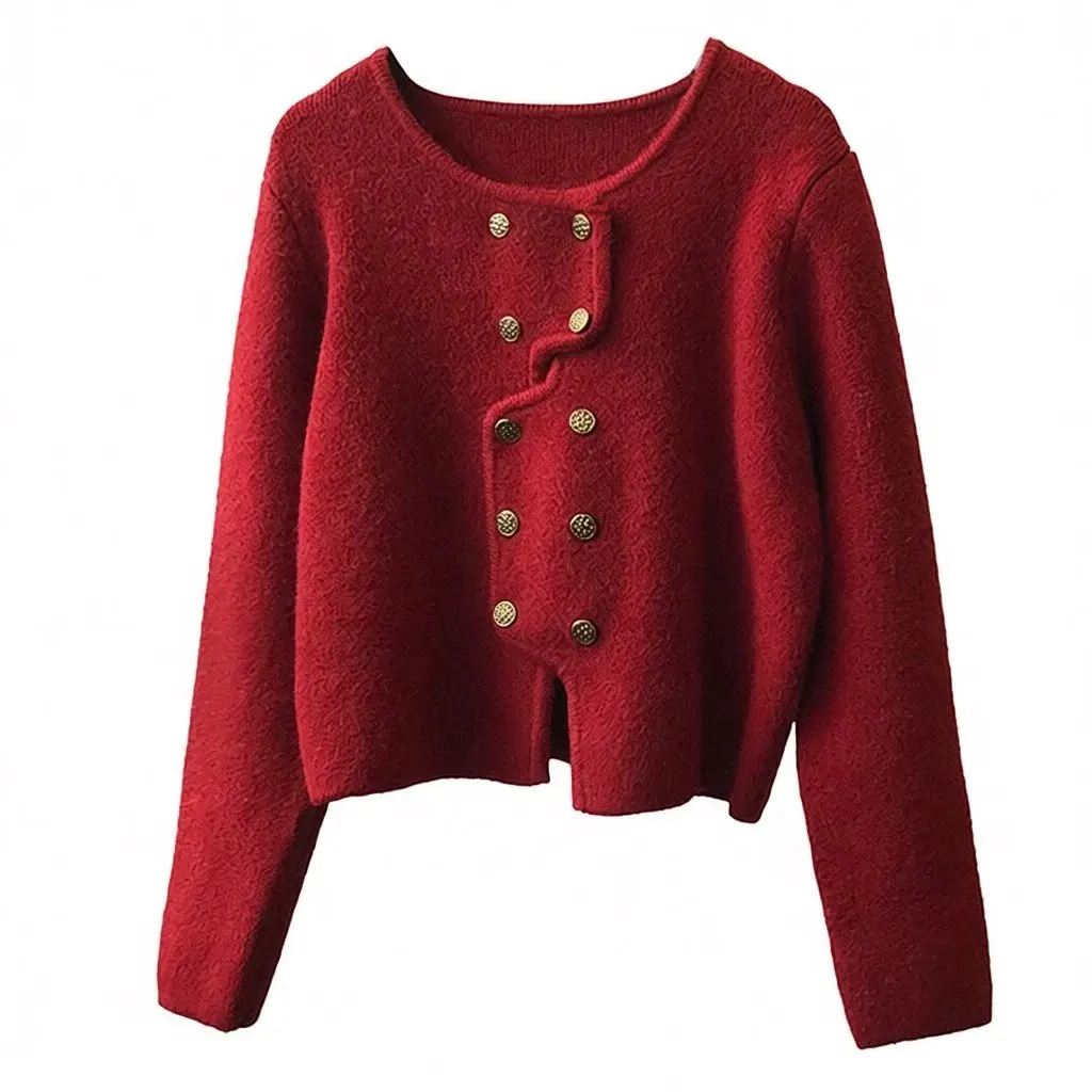 Cardigan court boutons dorés