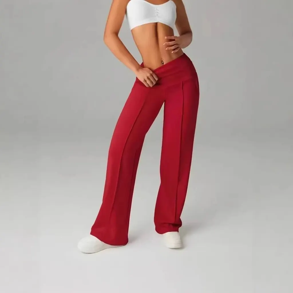 Pantalon large taille croisée