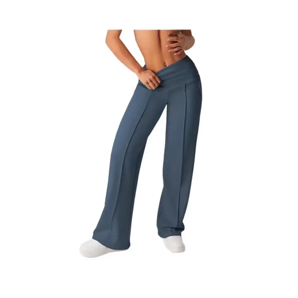 Pantalon large taille croisée