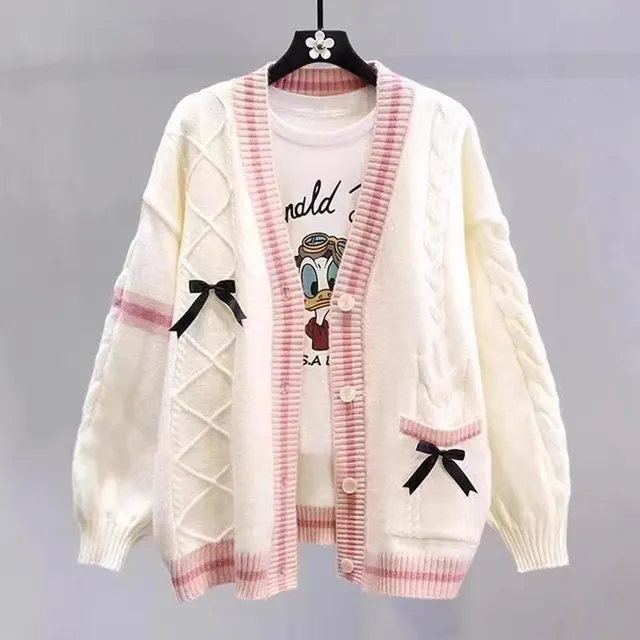 Cardigan en maille torsadée
