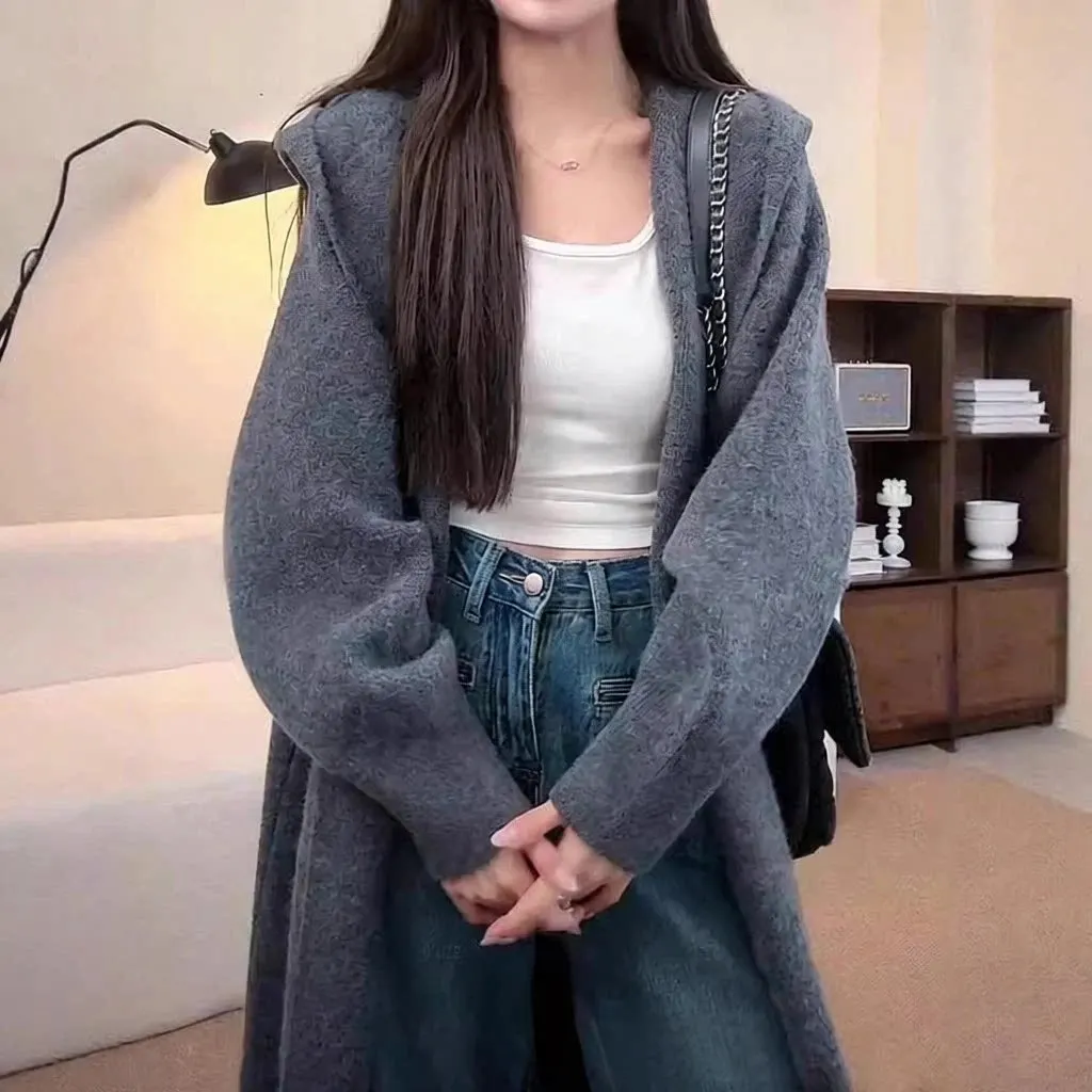 Cardigan long à capuche