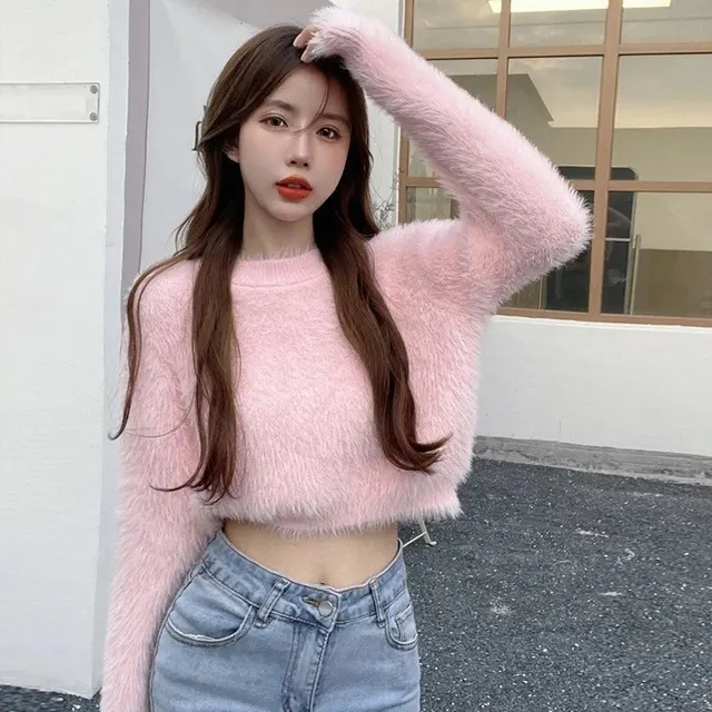 Pull court en mohair