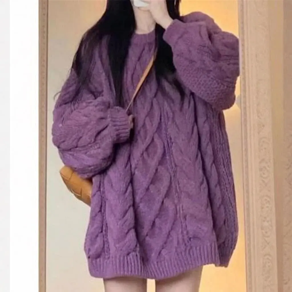 Pull torsadé oversize