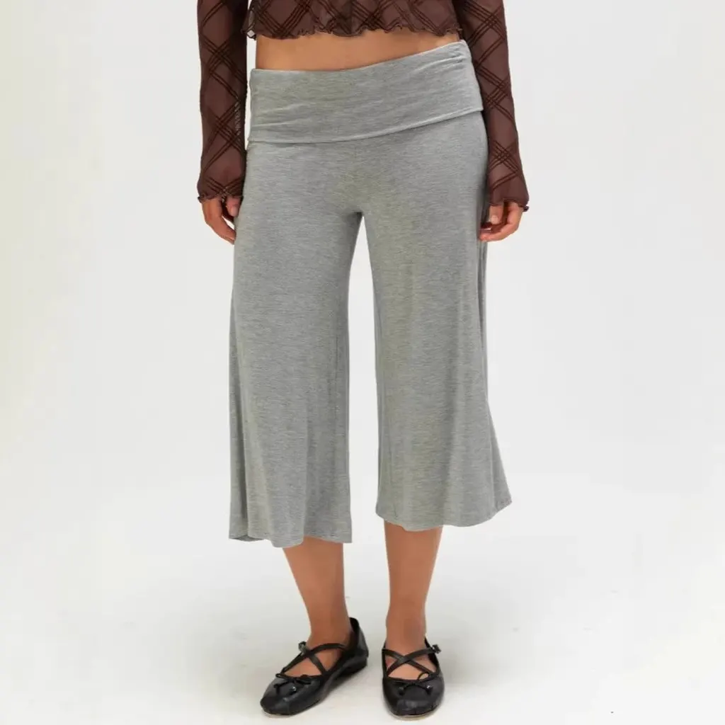 Pantalon large taille repliée