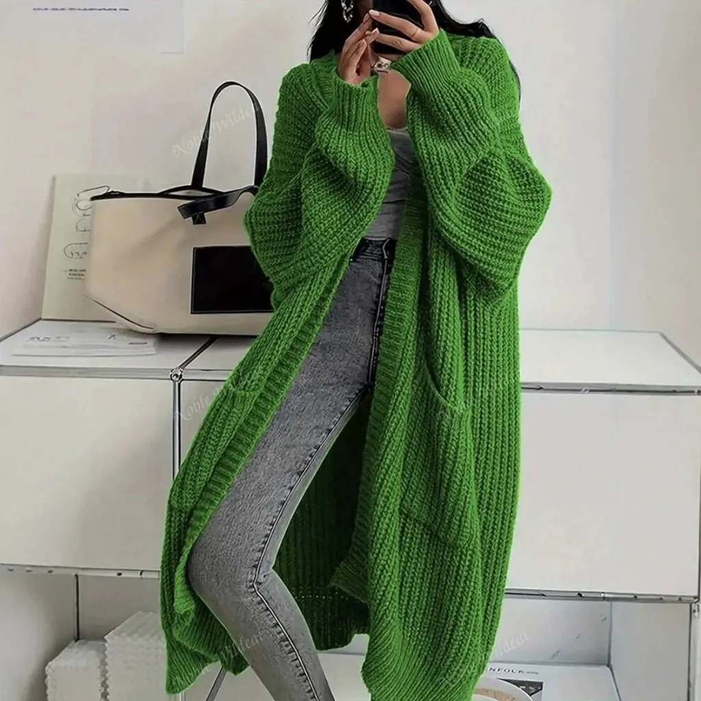 Cardigan long en grosse maille