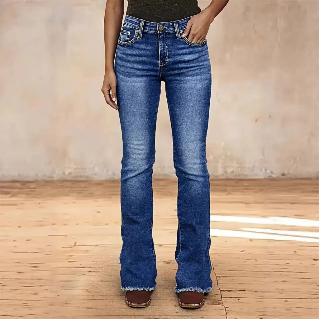 Jean bootcut ourlet frangé