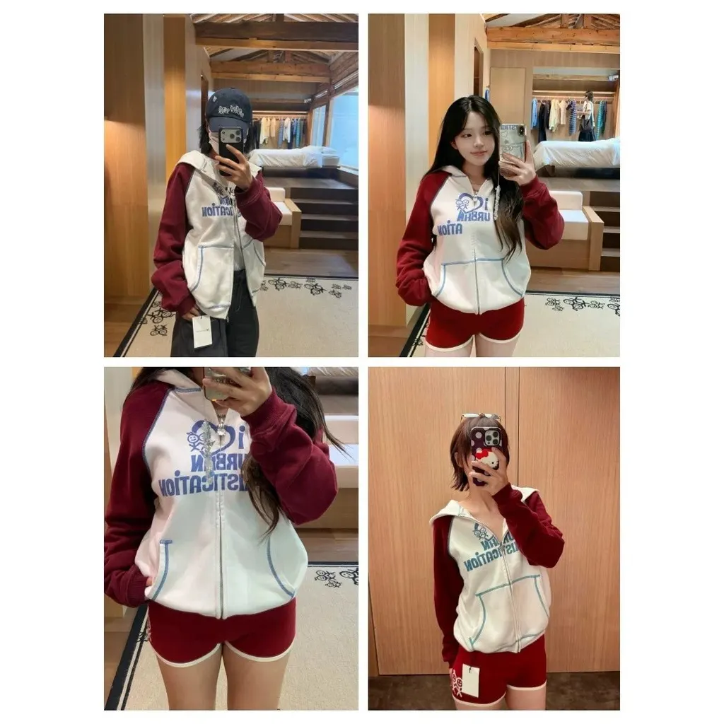 Hoodie zippé raglan