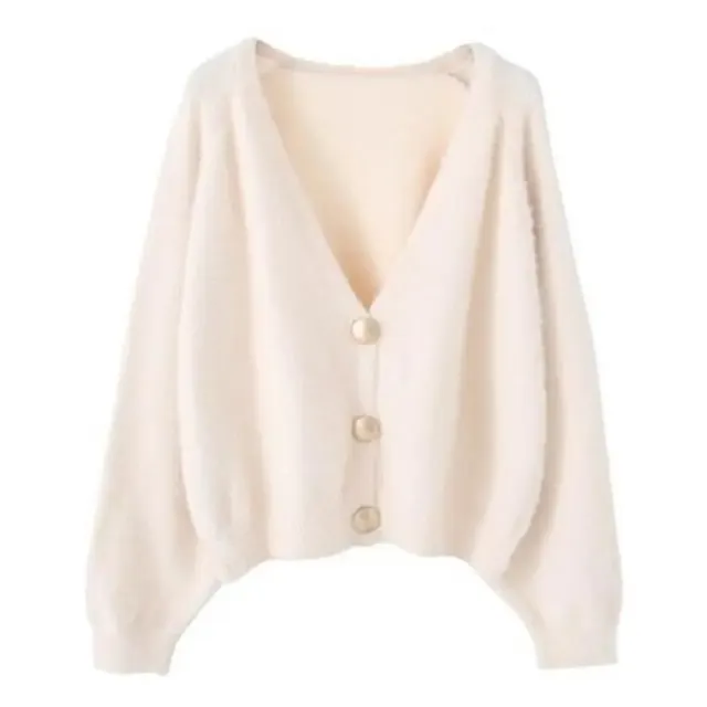 Cardigan en fausse fourrure de vison