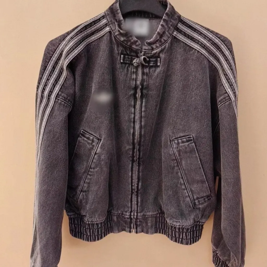 Veste en jean col mao