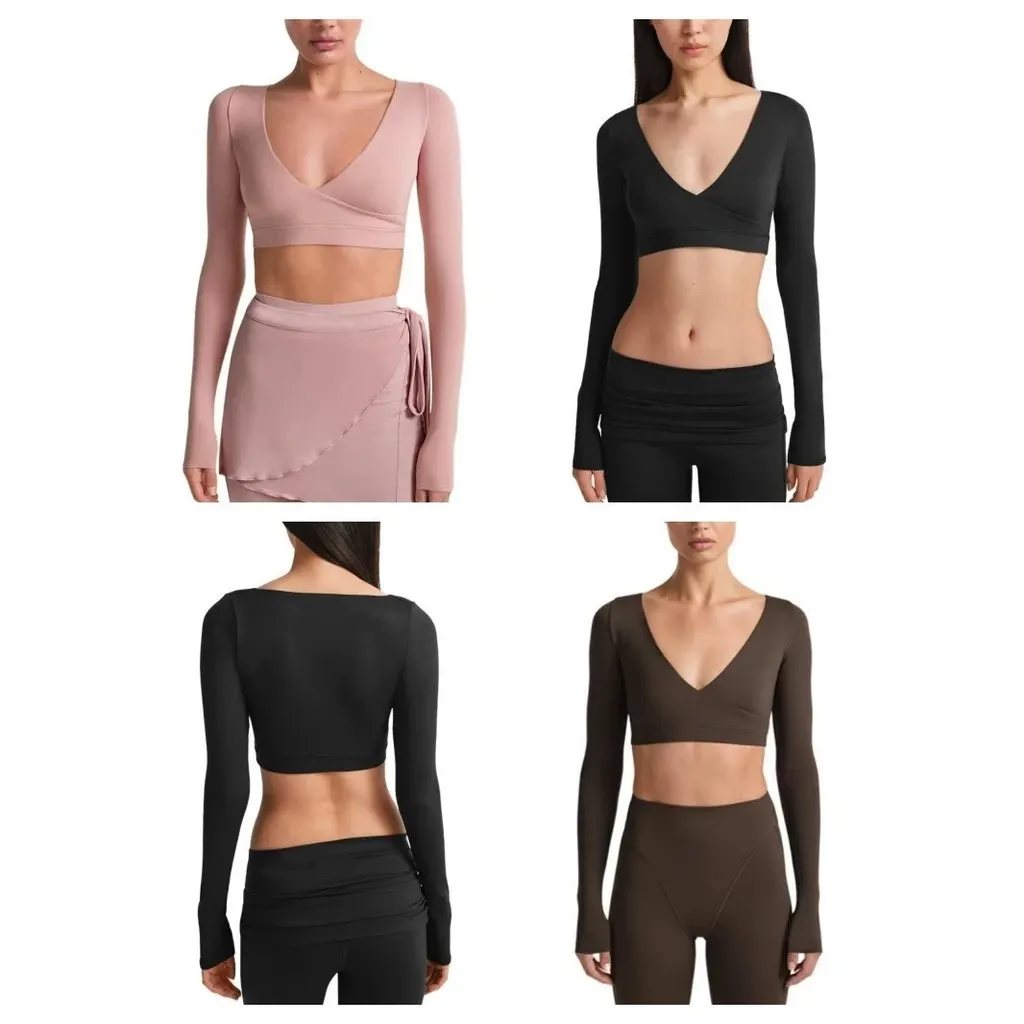 Crop top cache-cœur yoga