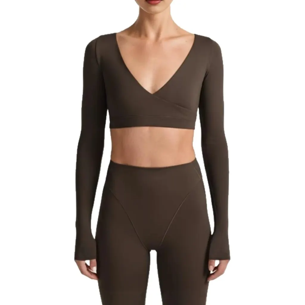 Crop top cache-cœur yoga
