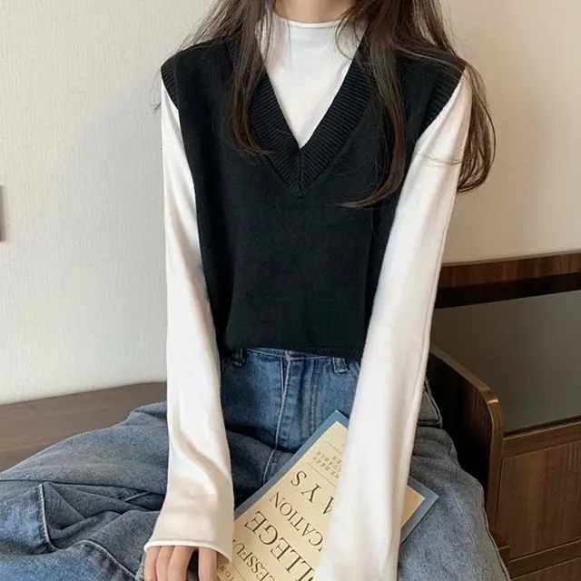 Pull sans manches en maille