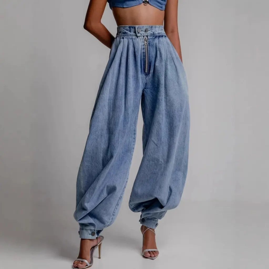 Jean ballon taille haute