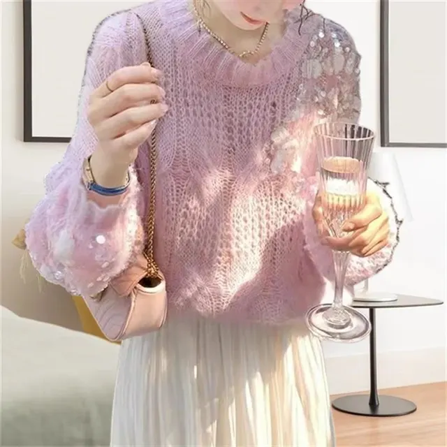 Pull en maille à sequins