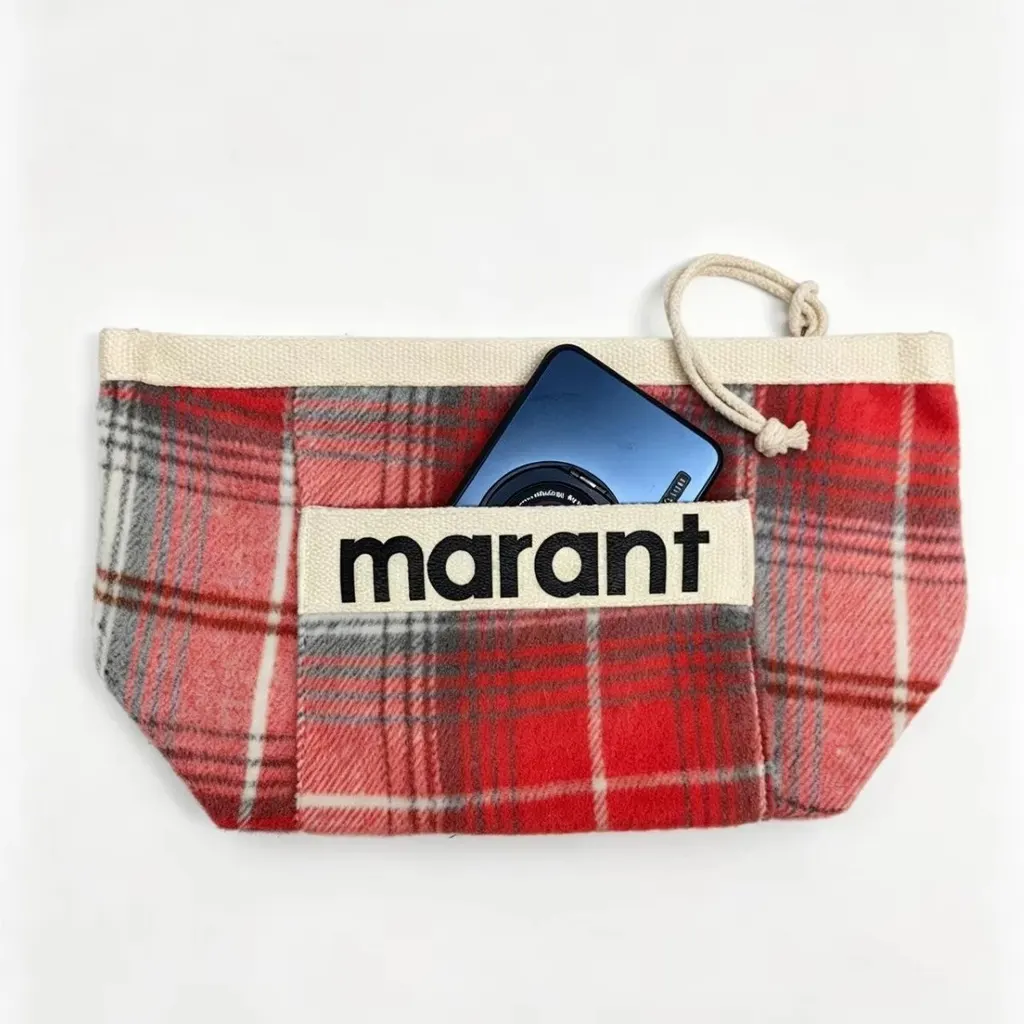 Pochette Isabel Marant en tartan