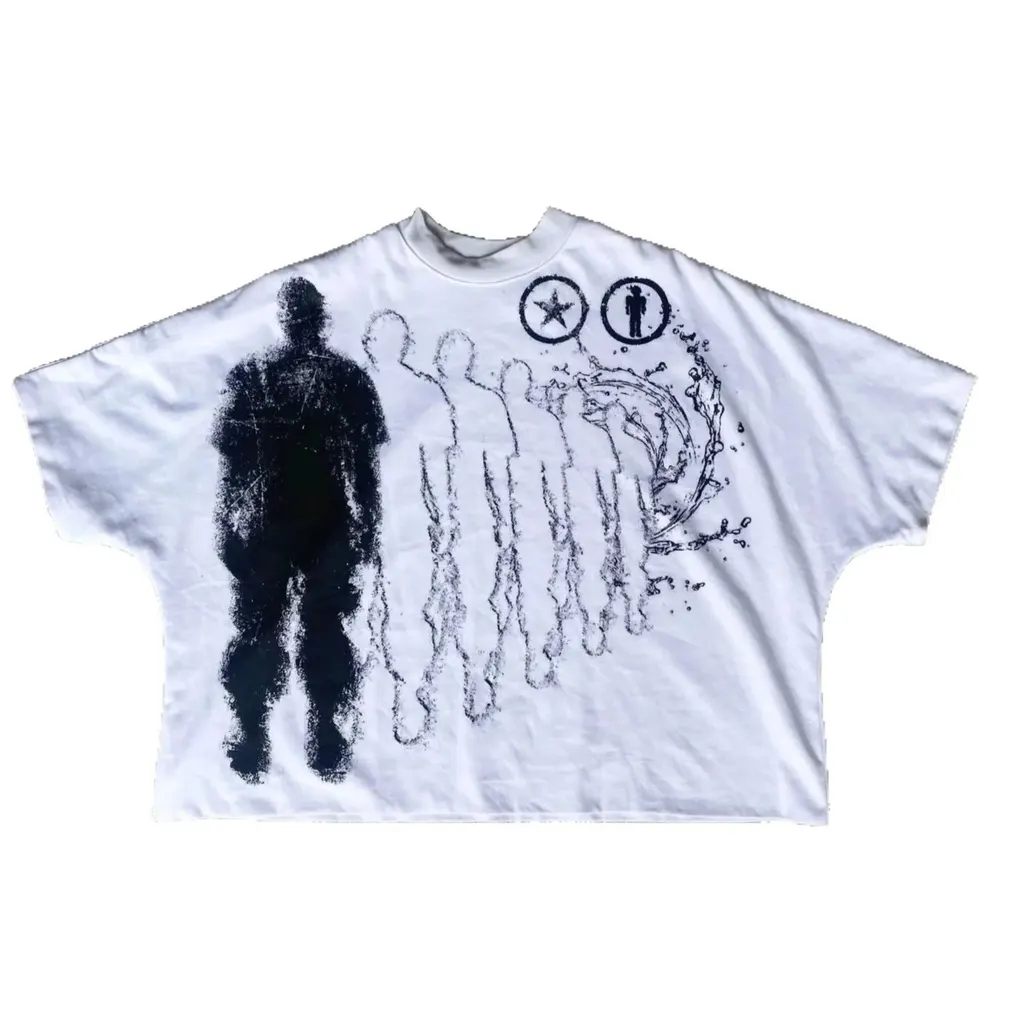 T-shirt Y2K imprimé silhouettes