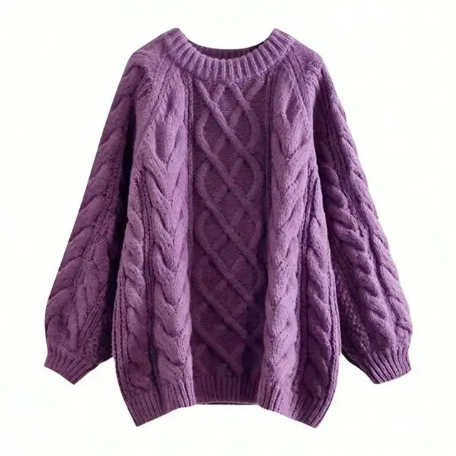 Pull oversize maille torsadée
