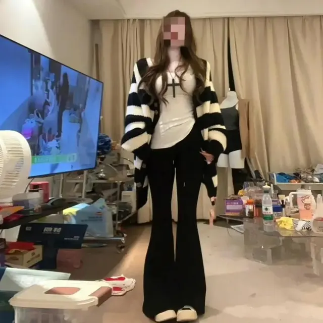 Cardigan long rayé oversize