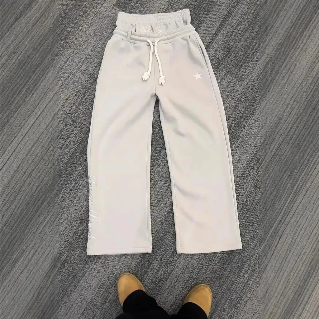 Jogging double taille brodé