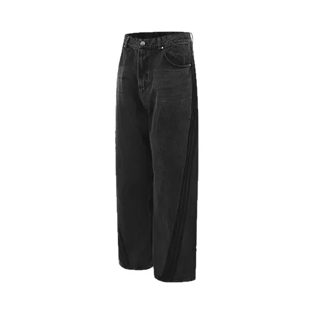 Jean baggy à bandes latérales