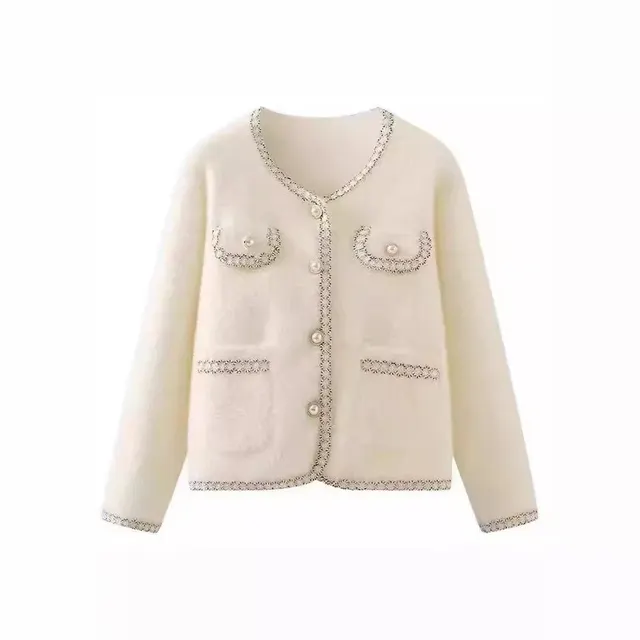Cardigan à boutons perle