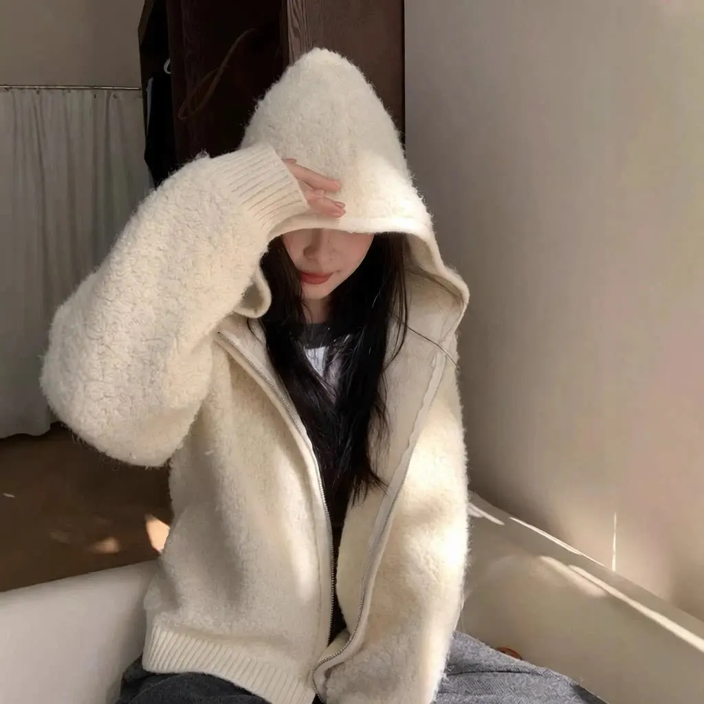 Cardigan zippé à capuche