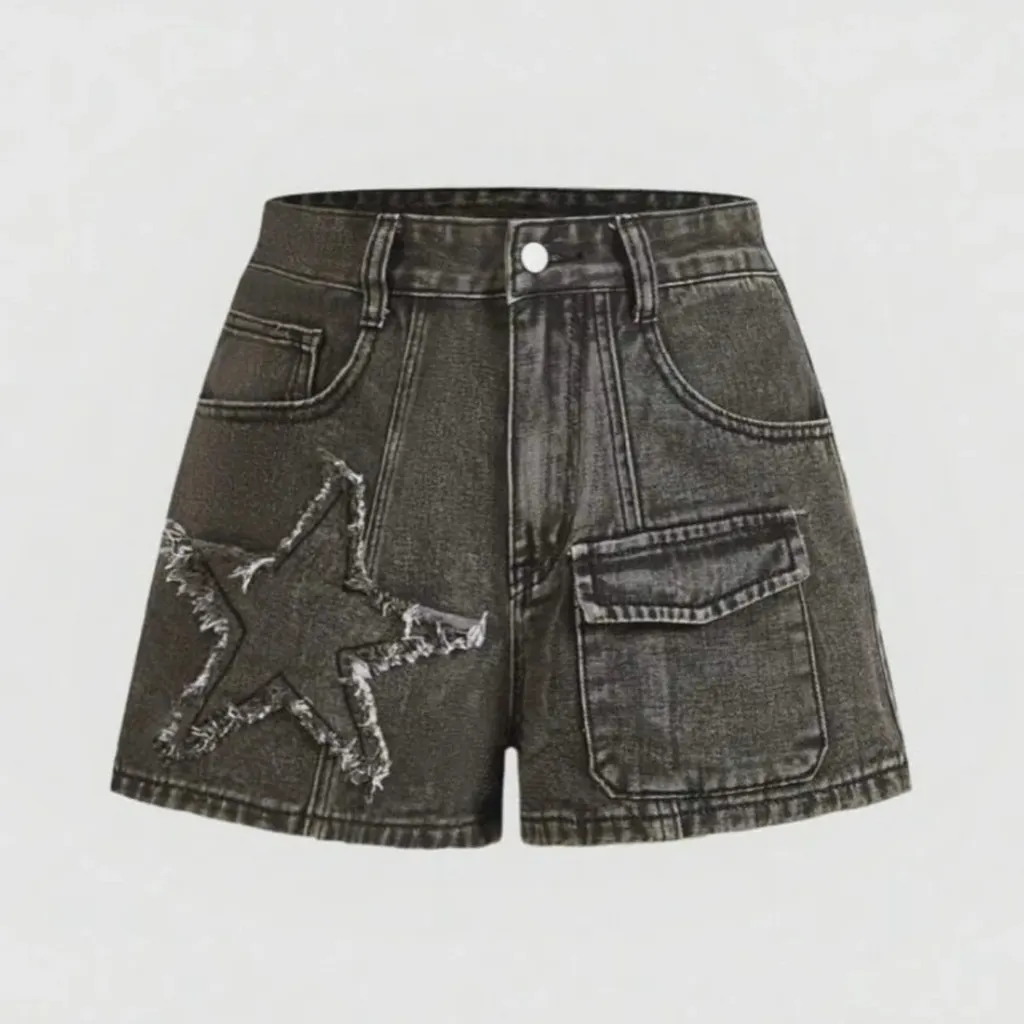 Short en denim étoile