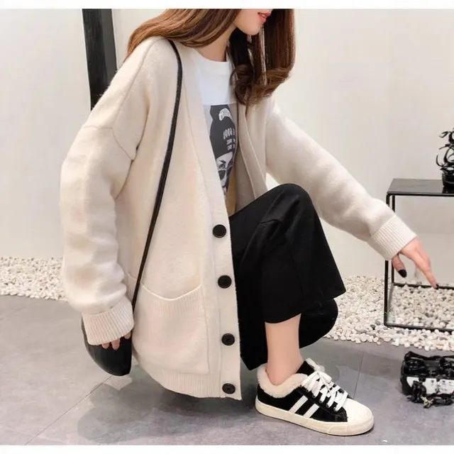Cardigan en maille boutonné