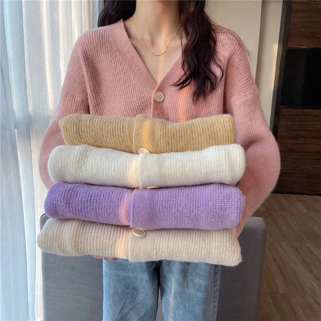 Cardigan en maille col V