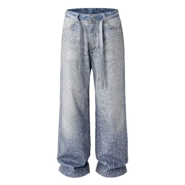Jean baggy à strass
