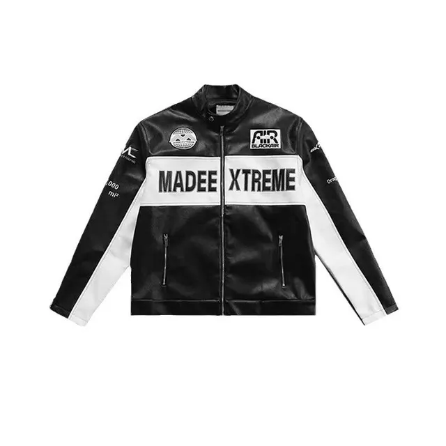 Veste racing en cuir PU