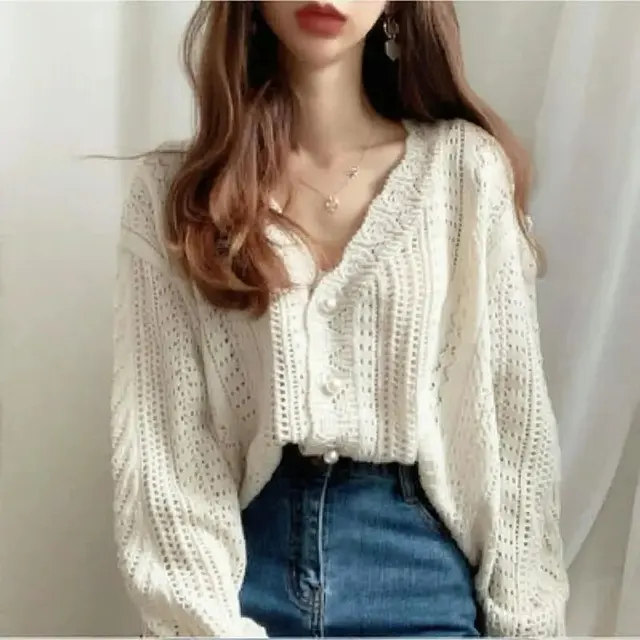 Cardigan en maille ajourée