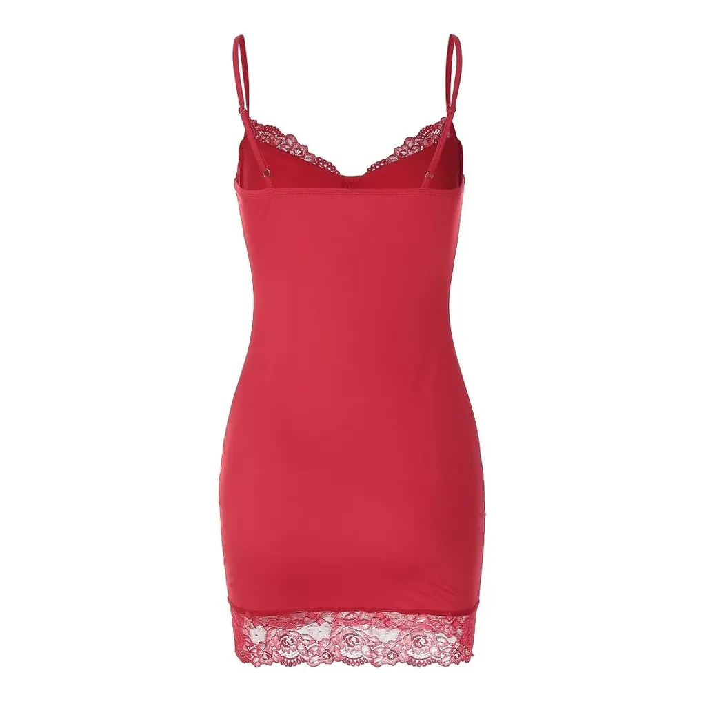 Robe nuisette bordure dentelle