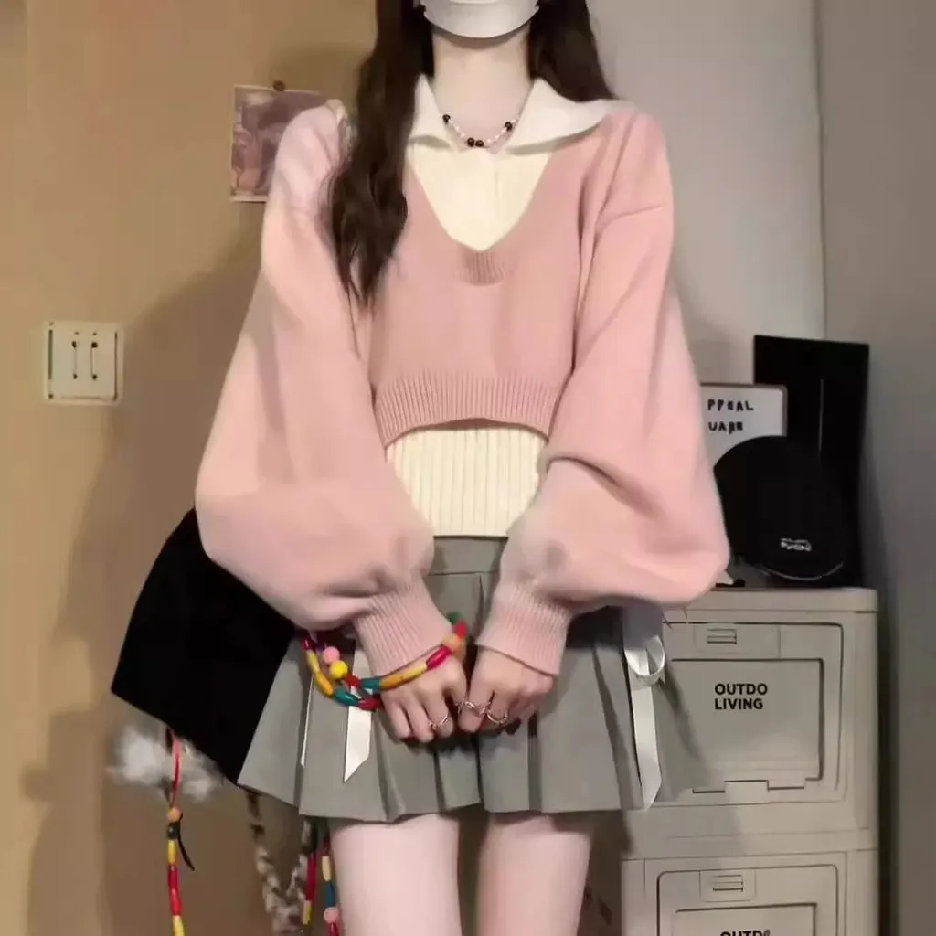 Ensemble pull et débardeur en maille