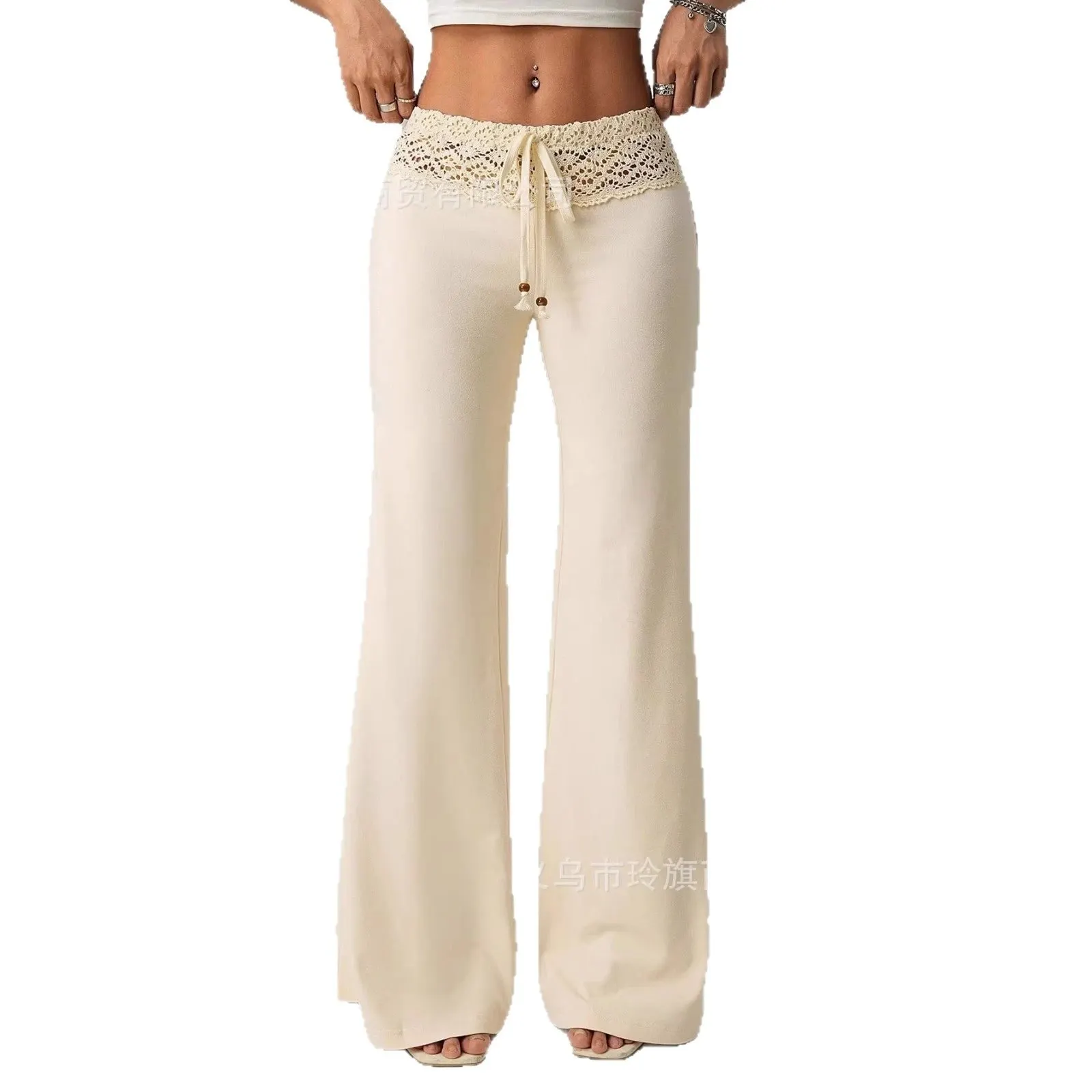 Pantalon évasé taille crochet