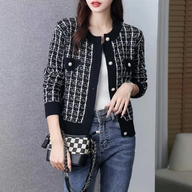 Cardigan en maille tweed