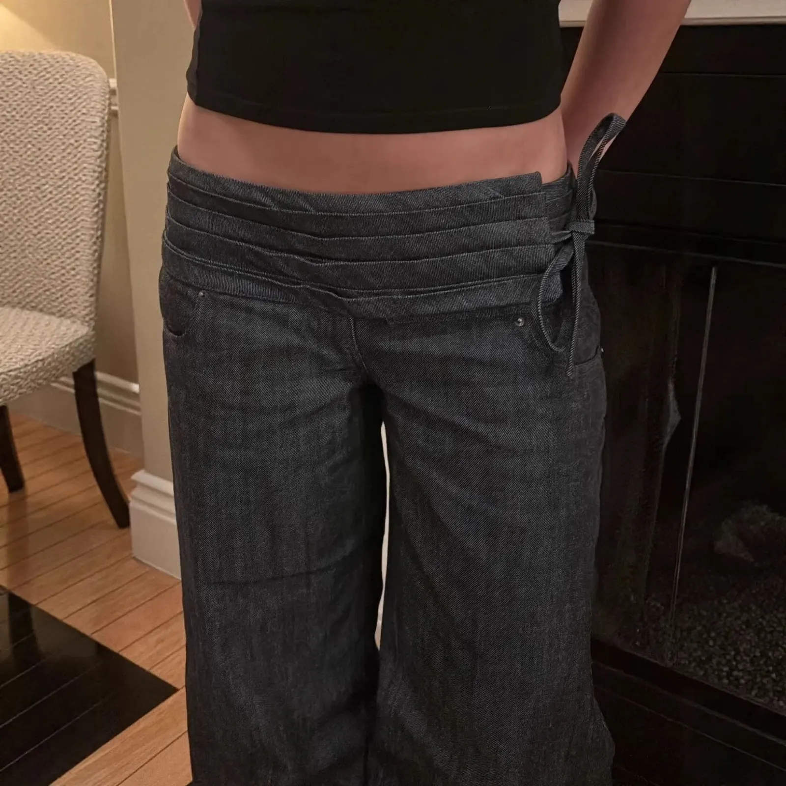 Jean large taille basse
