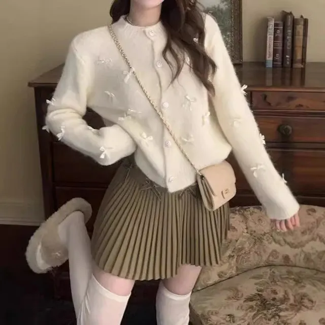 Cardigan en maille à nœuds