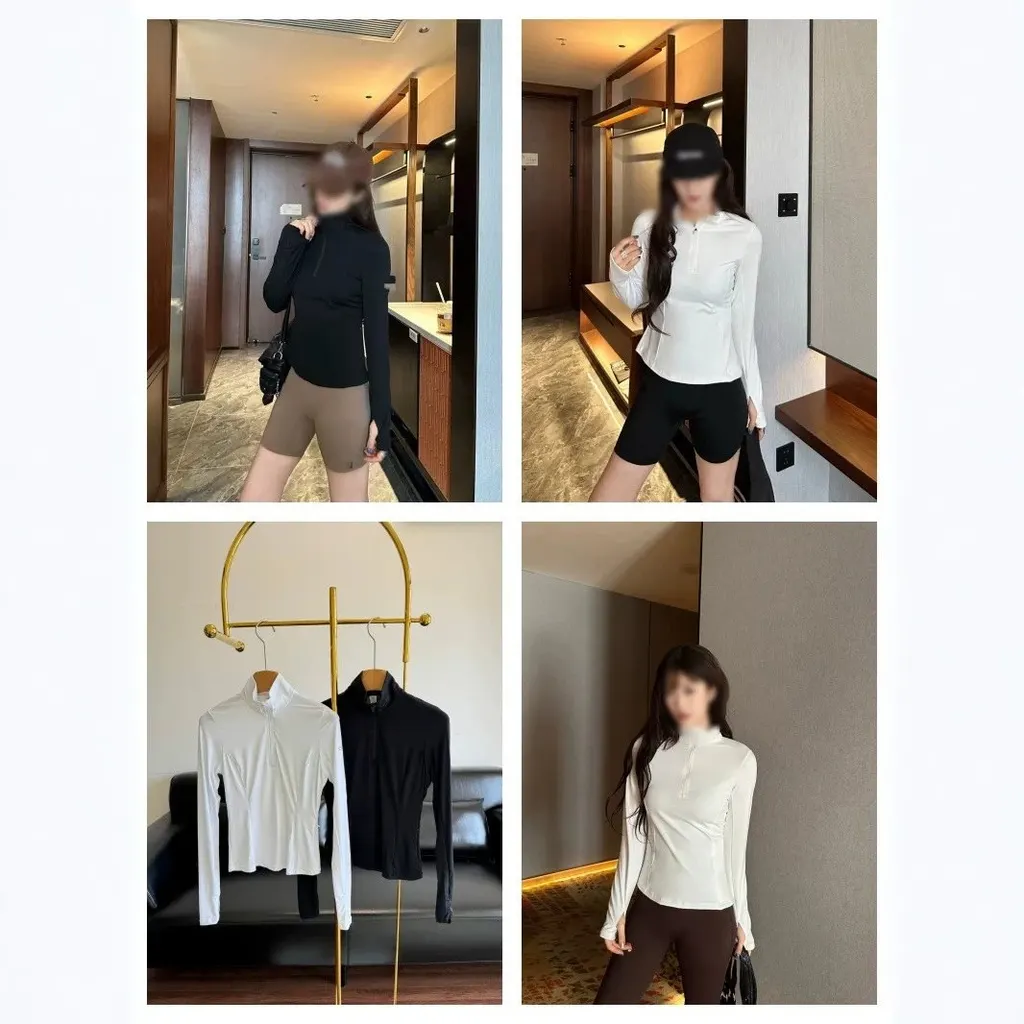 Haut de yoga demi-zip